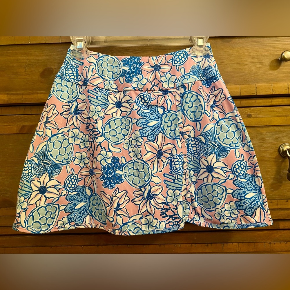 Imitation Lilly Pulitzer Pink and Blue Patterned Skort